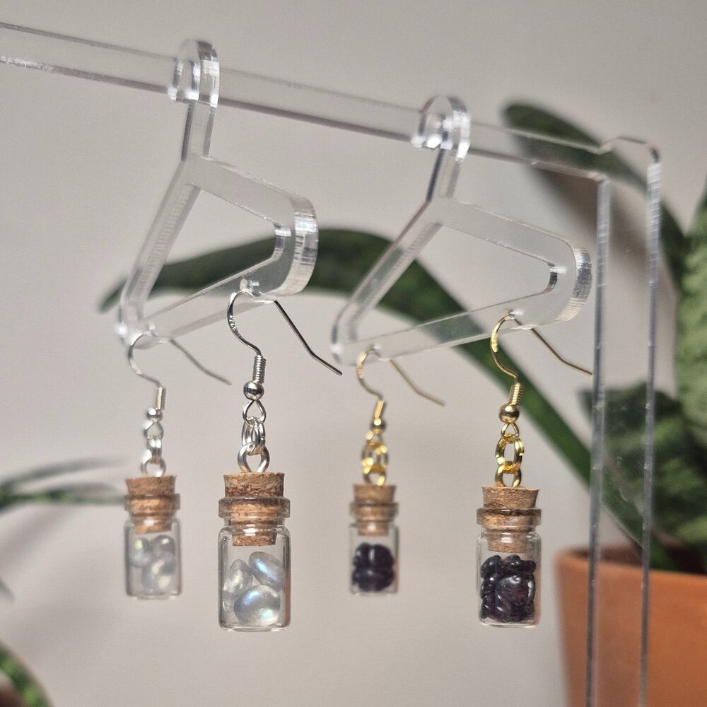 Gemstone Jar Earrings - Handmade